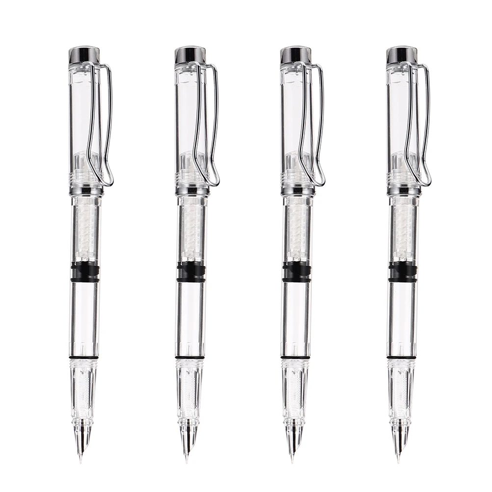 

Transparent Fountain Pen Refillable Converter Ink Pen for Students Office Staff Calligraphy Writing Tool Practical Stationery