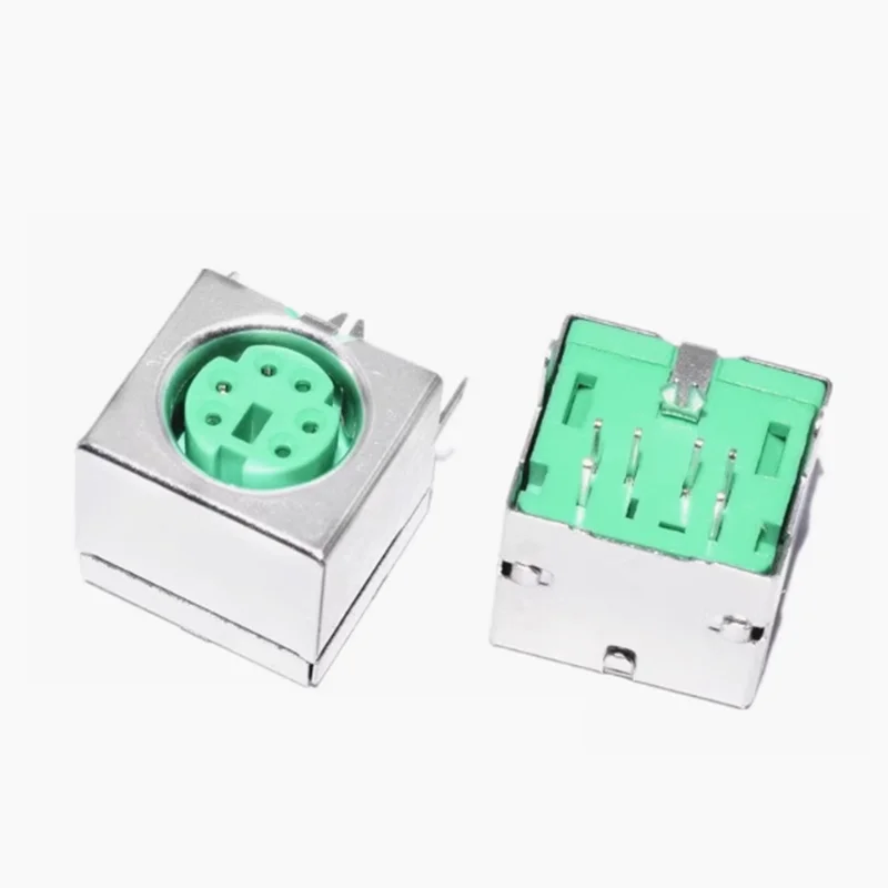 2/5/10pcs Square Mini PS-2 6Pin Female Jack Keyboard Mouse Socket Adapter PCB Connector Purple Green