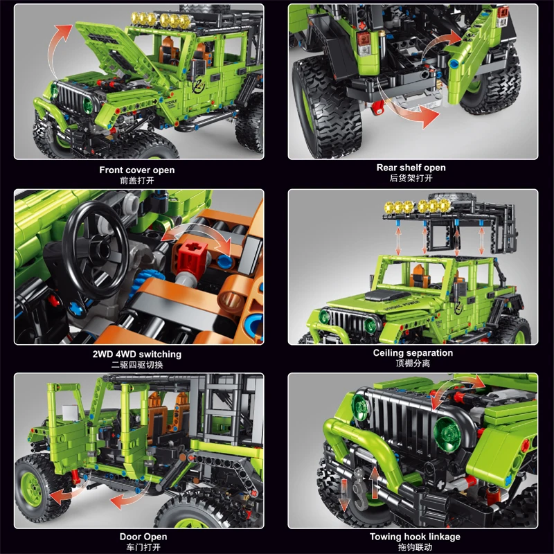 IN STOCK 1:14 MOC Technical RC Off-road Vehicles Building Blocks Bricks Model Assembling Toys for Children Christmas Gift Set