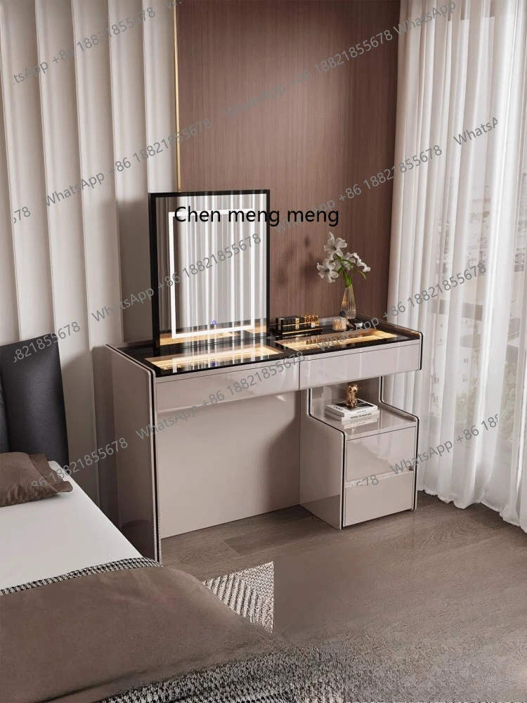 

Italian Style Adjustable Vanity Table New Makeup Desk Light Luxury High-End Modern Bedside Cabinet Bedroom Jewelry Cabinet