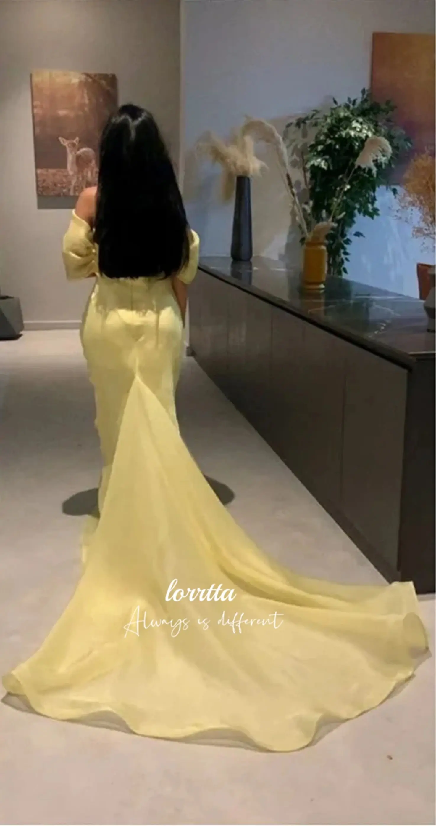 Eid Dress Yellow Grace Party Organza Ball Gown Mermaid Graduation Dresses for Formal Occasions Robe Soiree De Luxe Customized