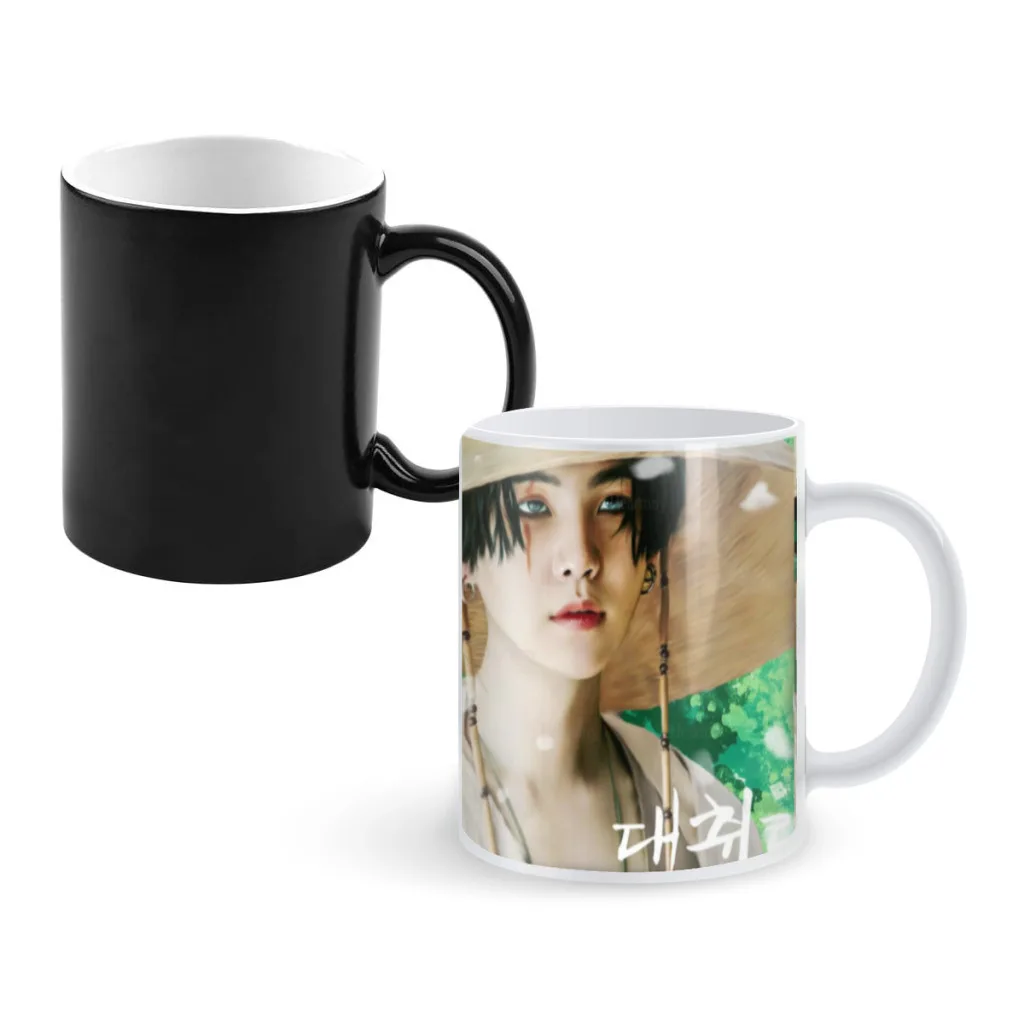 New-Agust-D-KPOP-Creative Change-ceramic Mug Heat Revealing Coffee Cup Breakfast Cup Mug Friends Gift