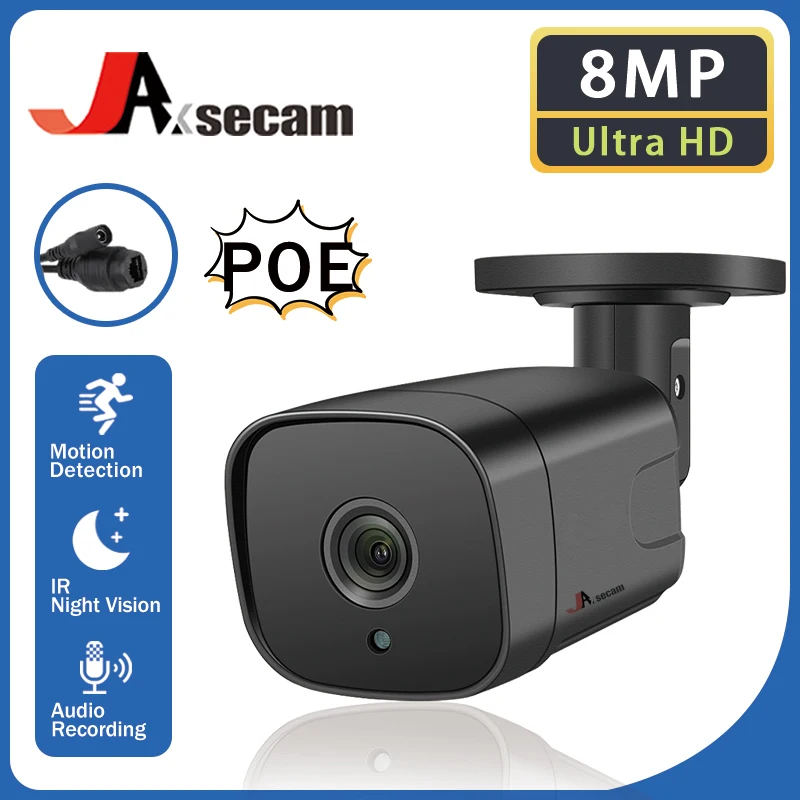 

8MP Ultra HD 4K Outdoor IP Camera POE Waterproof H.265 Security Surveillance Bullet CCTV Camera Motion Detect Clear Night Vision