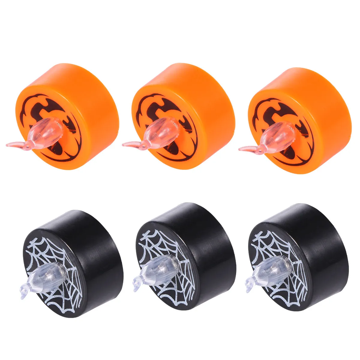 6Pcs Spider Lamp Halloween Decor LED Light Compact Portable for Tabletop Mantel Shelf Party Carnival Theme Setup