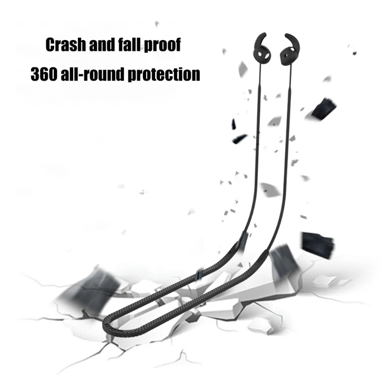 Cómodas correas antipérdida silicona, Cable cuerda para cuello, adecuado para Air Pods, 4 auriculares, Cordón