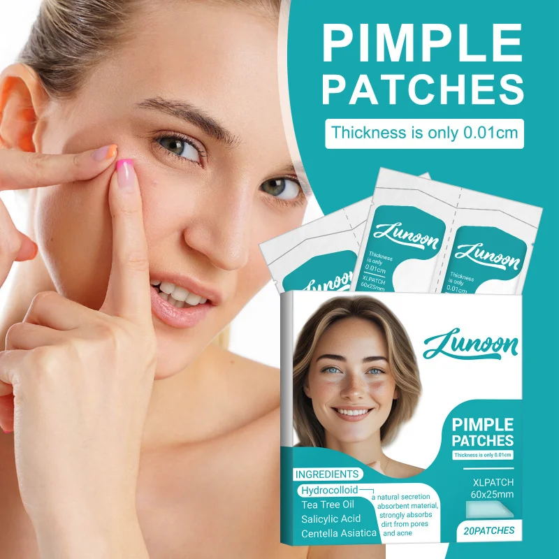 

Transparent Rectangular Hydrocolloid Acne Patch 20 Pcs Absorbs Pus Conceals Acne With Needle For Acne Care