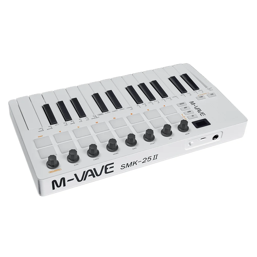 Hooqu 25 Key MIDI Keyboard With 16 Velocity Sensitive Touchpads 8 Knobs 360 Thumbstick NM375