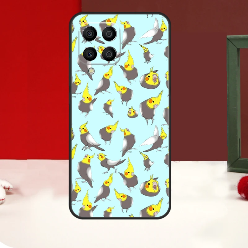 Cartoon Cockatiel Collage For Samsung Galaxy M53 M33 M13 M12 M32 M52 M14 M34 M54 M20 M21 M31 M51 M30s M15 M55 Case