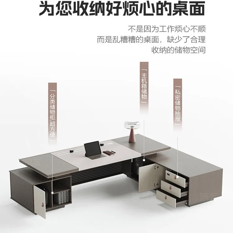Boss Office Desk and Chair Combination Supervisor Office Desk Manager Office Desk President Chairman