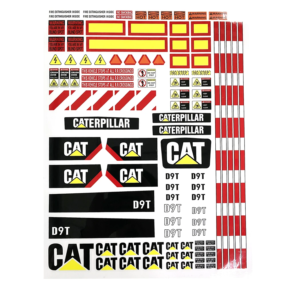 Adesivo impermeável para Bulldozer Decoração, Adesivo CAT, JDM 98, D10T, 1/14 Modelo RC Hidráulico