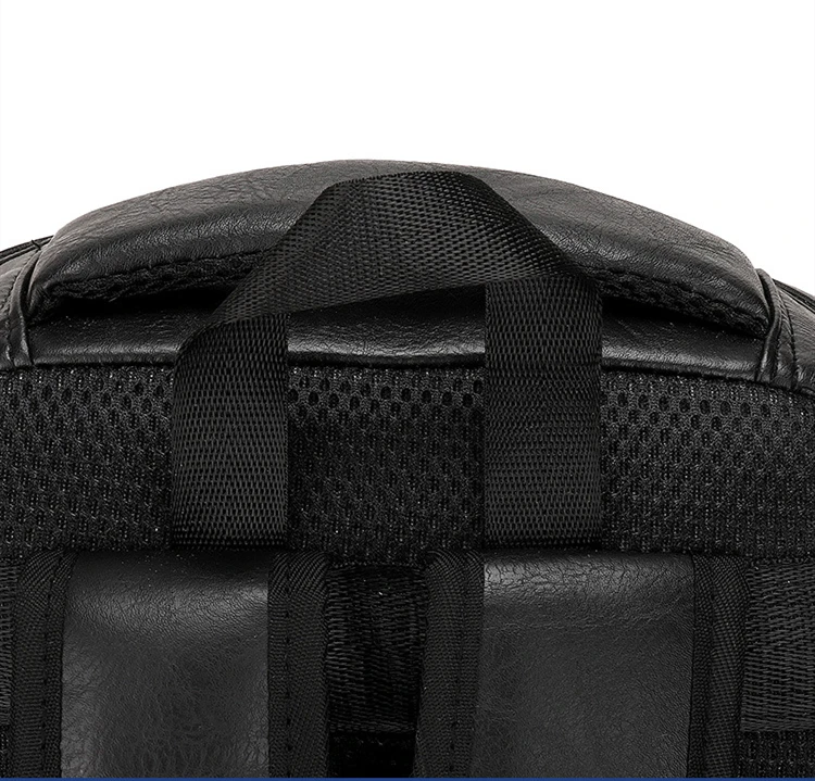 Hohe Qualität USB Lade Rucksack Männer PU Leder Rucksack Große Laptop Rucksäcke Männlichen Mochilas Schul Für Jugendliche Jungen – Detail 10