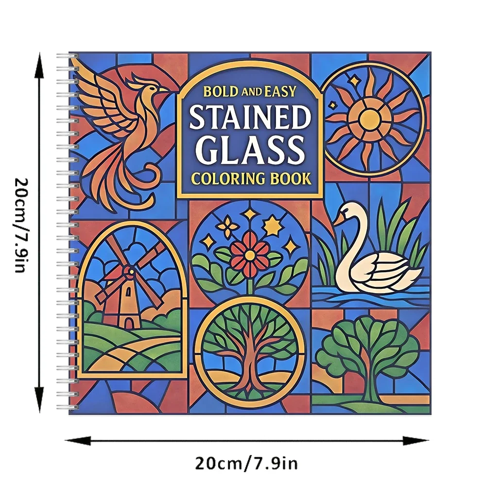 Stained Pattern Coloring Book for Adult Colouring Book, Birthday Day Gift, Back to School Supplie, Adults Cute Drawing Book