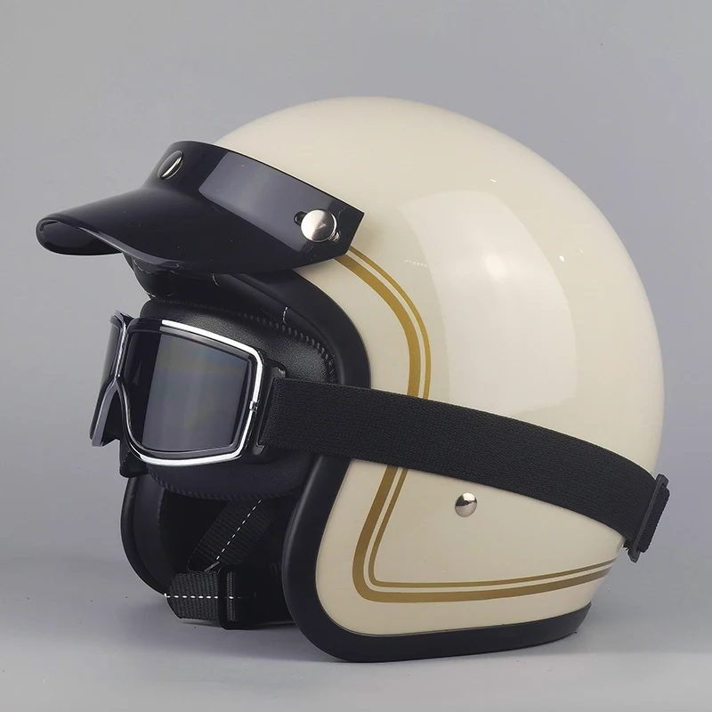 

Classic Retro High-Quality ABS Open Face 3/4 Motorcycle Helmet for Harley And Cruise Bikes Protection