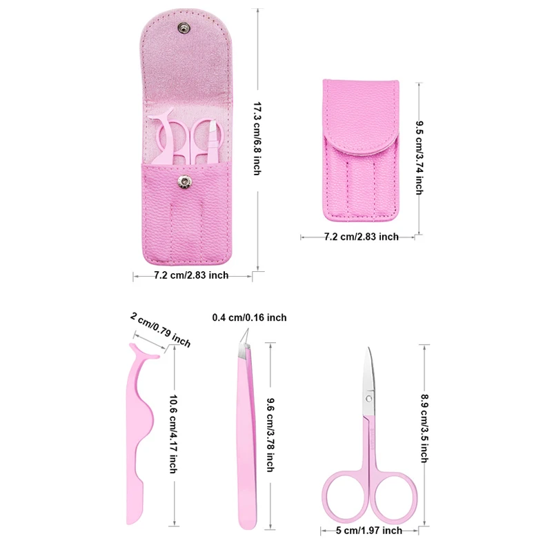 3 pçs pinças de remoção de pêlos de sobrancelha clipe de cílios de aço inoxidável profissional conjunto de pinças de sobrancelha ponta ferramentas de maquiagem