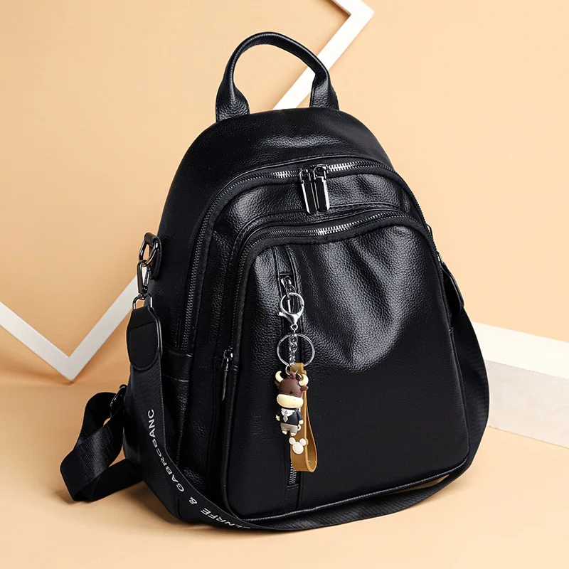 

Backpack for Women 2025 New Trendy K-style Versatile One-shoulder Cross-body Large Capacity Fashionable Soft Leather Bag