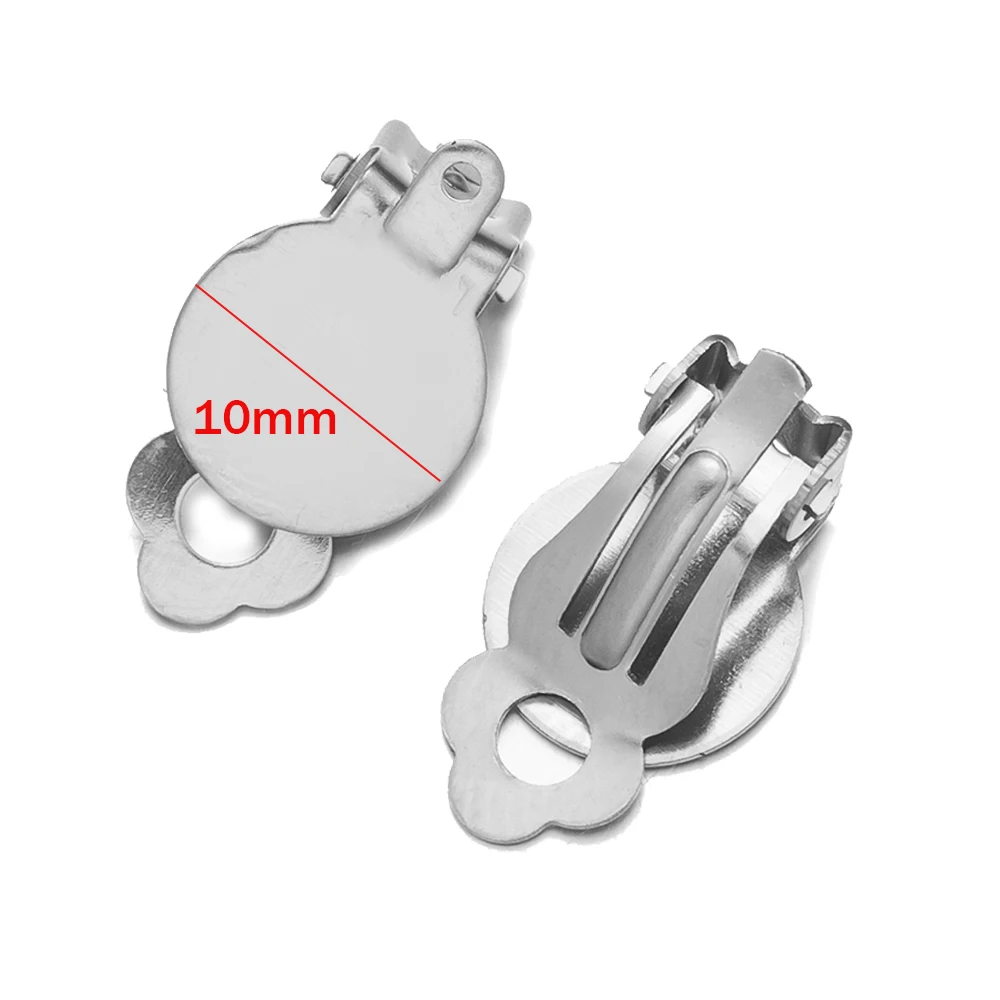 10 stuks goud roestvrij staal clip-on oorbel converters instelling lade bevindingen voor vrouwen DIY niet-piercing oorbellen sieraden maken