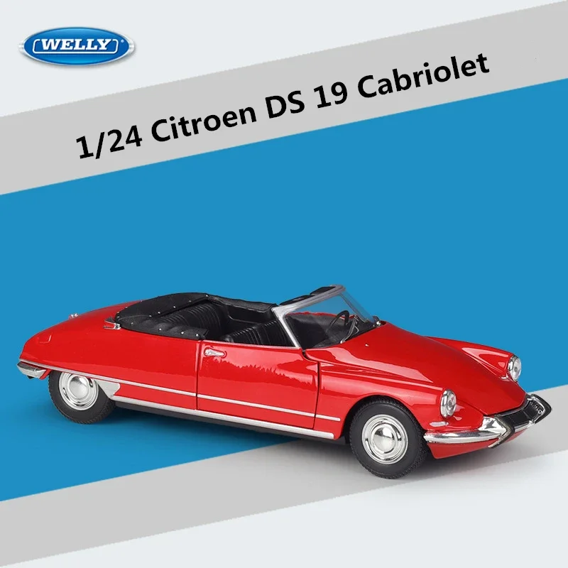 WELLY 1:24 Citroen DS 19 Cabriolet Alloy Classic Car Model Diecasts Toy Metal Sports Car Model Simulation Collection Gifts