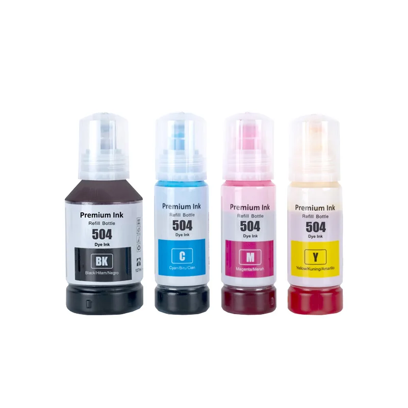 504 T504 Refill Ink Kit Dye Ink For Epson Eco Tank L4150 L4160 L4260 L6161 L6171 L6270 L14150 Printers Inks Refill