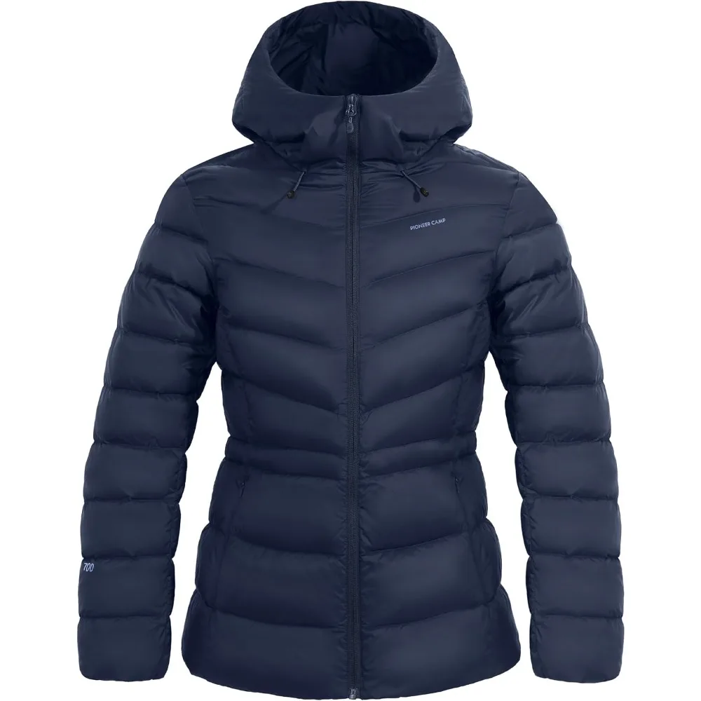 Pioneer Camp Women's Down Puffer Jacket Lightweight Hooded Winter Coat Water Repellent Quilted Fuffy Jacket Outdoor Casual
