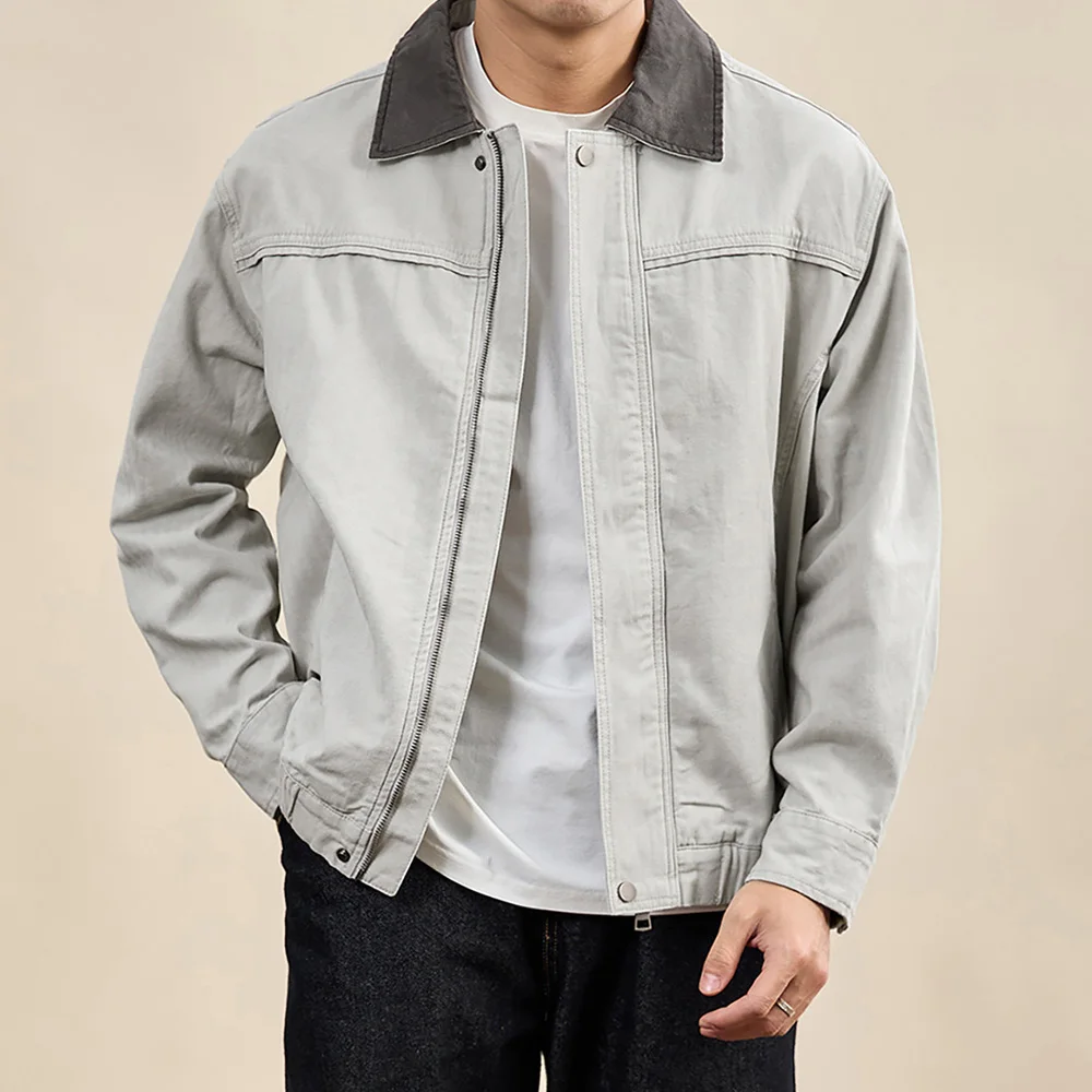 

Американская винтажная куртка-карго из выстиранного хлопка для мужчин, свободная повседневная весенне-осенняя куртка-бомбер, верхняя одежда в стиле Cityboy больших размеров