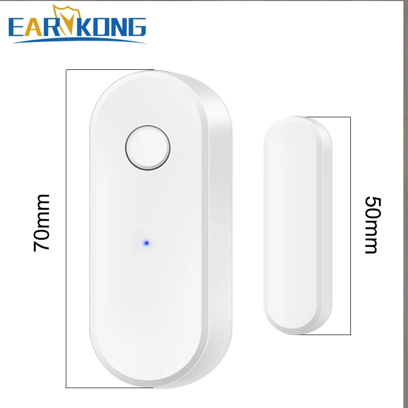 Tuya-Sensor inteligente de porta WiFi, detectores abertos e fechados, alarme doméstico, compatível com Alexa, Google Home, aplicativo Tuya
