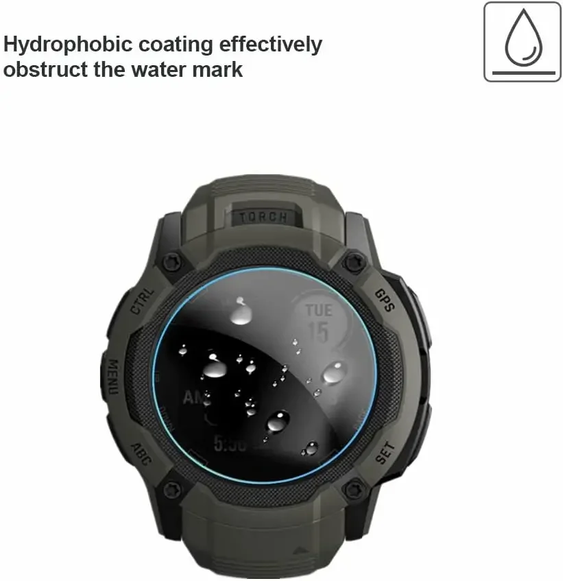 واقي شاشة من الزجاج المقسى لغارمين ، حماية من الطاقة الشمسية ، مضاد للخدش ، 2x ، 3