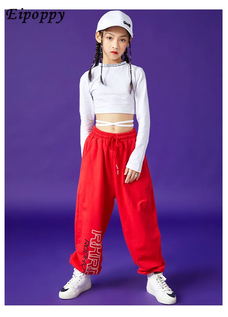 أزياء أداء رقص الجاز للبنات ، بدلة هيب هوب للأطفال