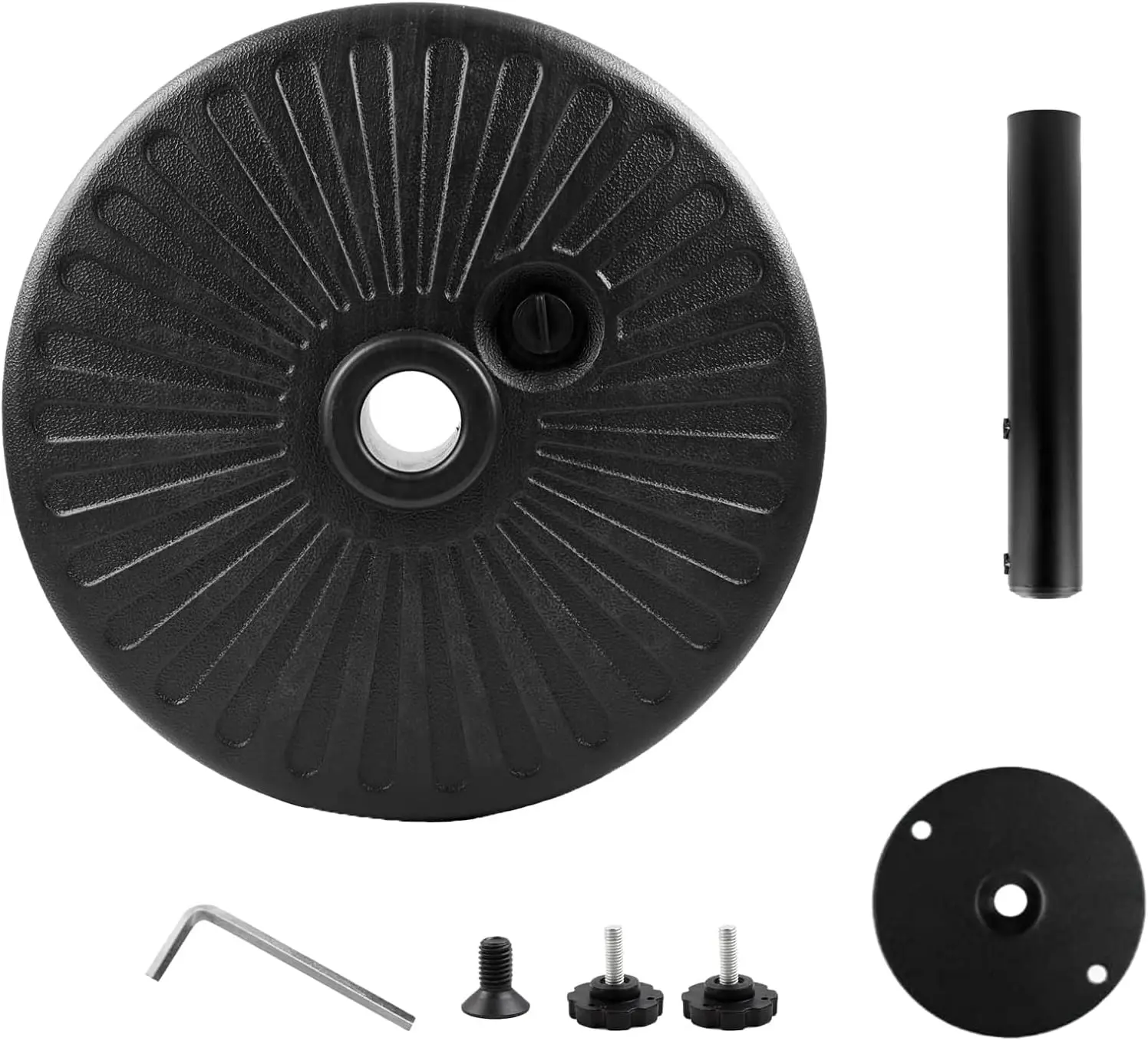 قاعدة مرجحة للأثاث الخارجي 44BLS - حامل مرساة قابل للتعديل ومضاد للرياح والرمل/الماء لمظلة الفناء - أسود #2