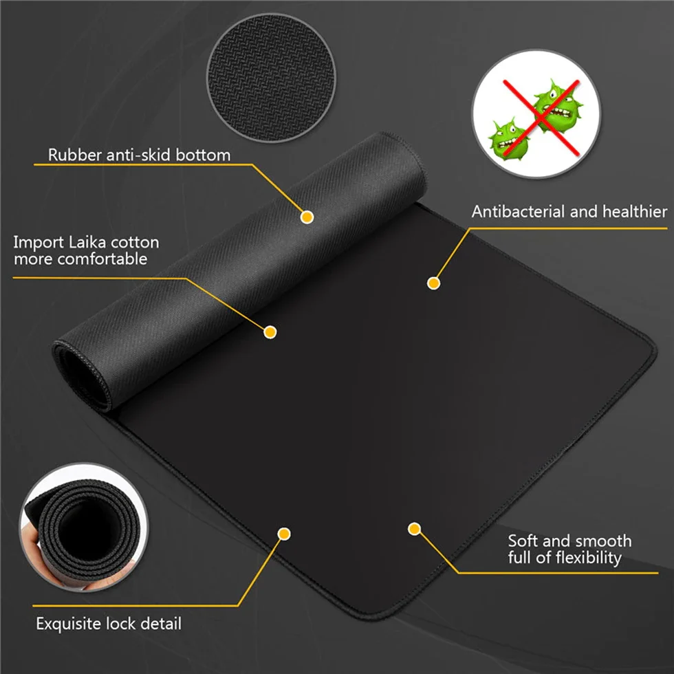 Mousepad Xxl Schwarz Mauspad Kostenloser Versand Lange Geschwindigkeit Computer Matte Gaming Zimmer Dekore Große Mousepepad Tisch Nette Schreibtisch Zubehör