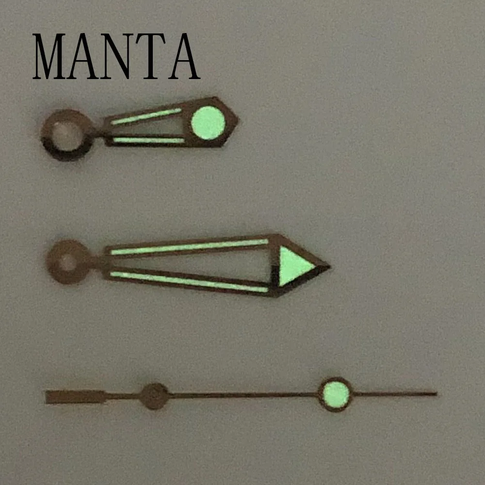 MANTA Lancette dell'orologio verdi luminose adatte al movimento Miyota8205/8215/821A Mingzhu2813/3804