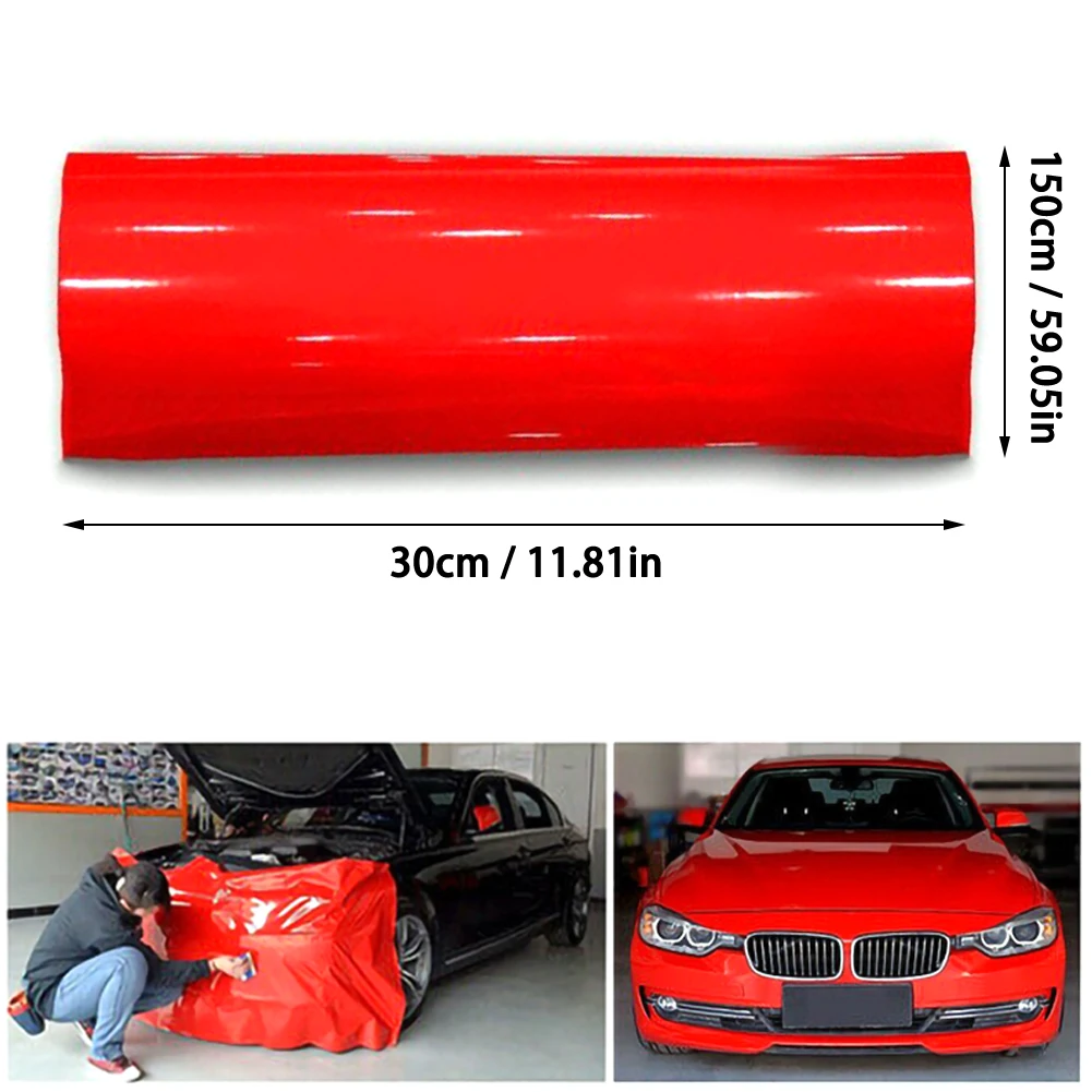 Super Gloss Red Vinyl Film Wrap Sticker 30 * 152CM Foil Decoration Spare Completely waterproof, anti-fouling and UV resistan