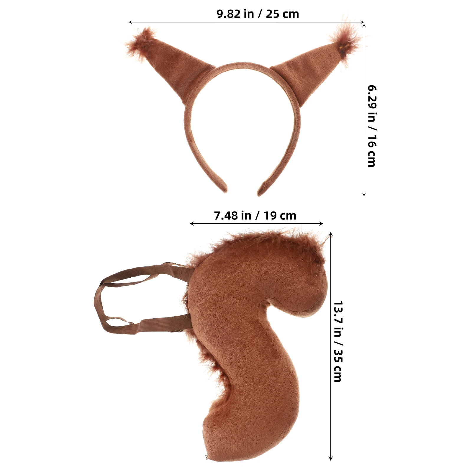 

1 set Squirrel Headband Tail Set Gray Ears Kids Cosplay Costume Party Accessories Squirrel Ear Headdress Photo