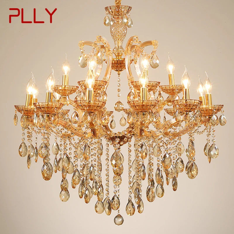 

PLLY LuxuriousCandle Pendent Lamp European Style Crystal Lamp Art Living Room Restaurant Villa Staircase Duplex Building