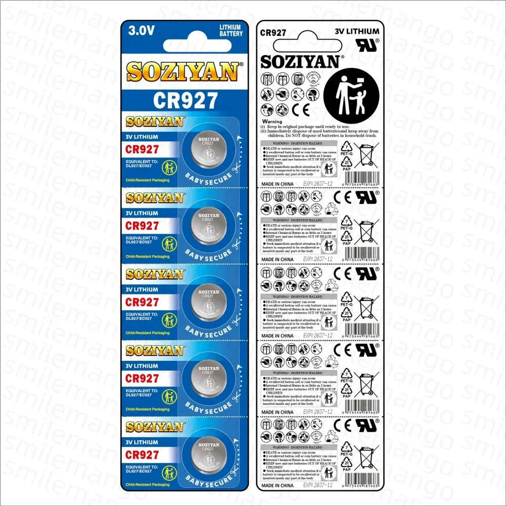30mAh 3V CR927  Lithium Button Battery BR927 ECR927 LM927 5011LC KCL927 DL927 CR 927 CR927-1W Coin Cell Watch Batteries