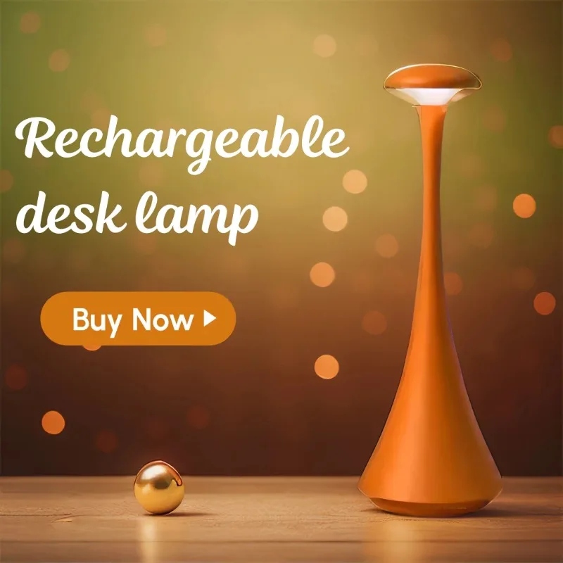 Mushroom table lamp bedroom bedside table decoration lamp portable charging touch three color dimming ambient light