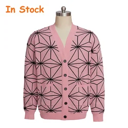 In Stock Game Fantasy All stars Nezuko Cosplay Women Cardigan Knitted Sweater Loose Students Knitwear Korean Cardigans Tops