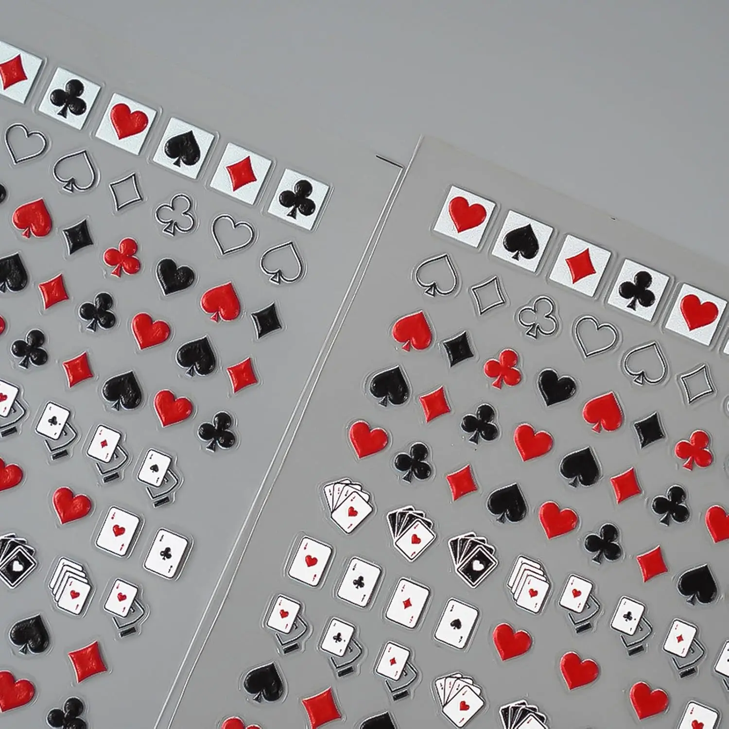 5D Poker Nail Art Stickers Embossed Playing Card Nail Decoration DIY for Manicure Poker Suit Design Decals Self-Adhesive Supply view 6