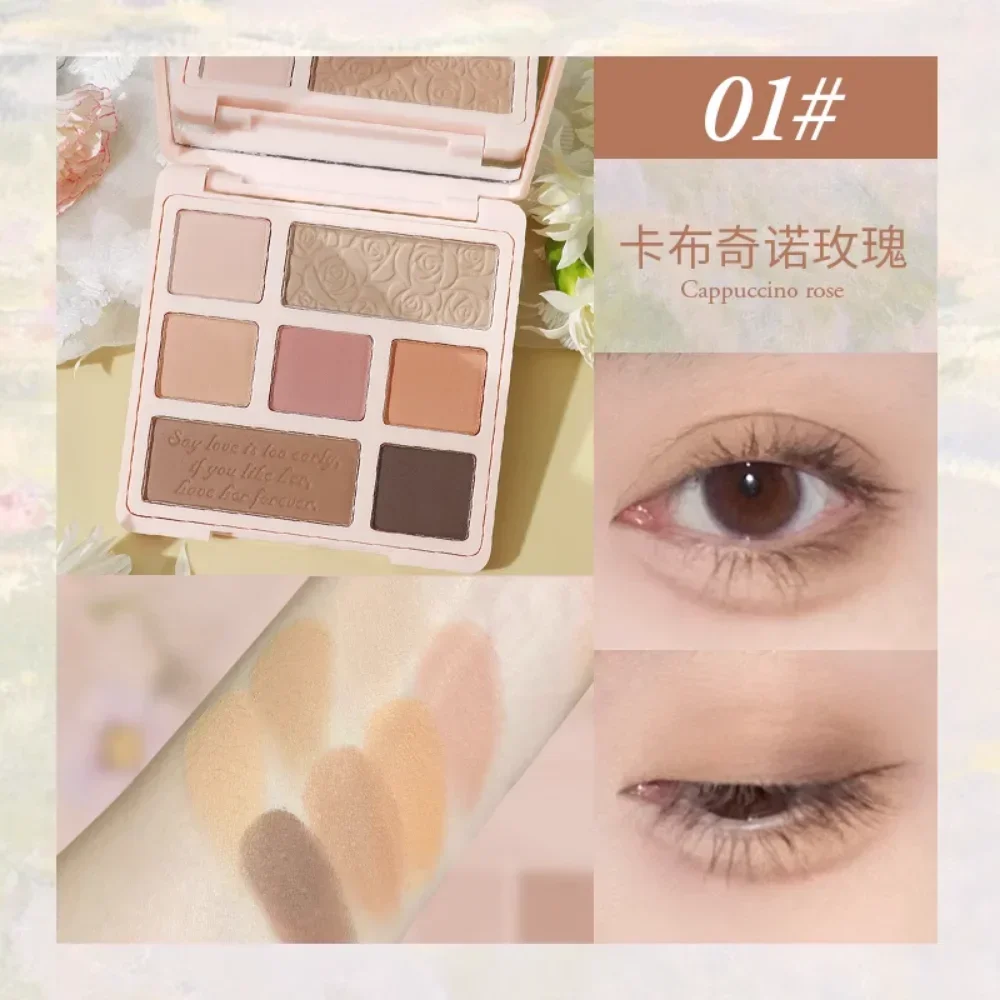 HOLD LIVE Paris Garden Petal Painting 9-Color Eyeshadow Palette Niche Milk Tea Earth Color Pearlescent Matte Makeup Cosmetics