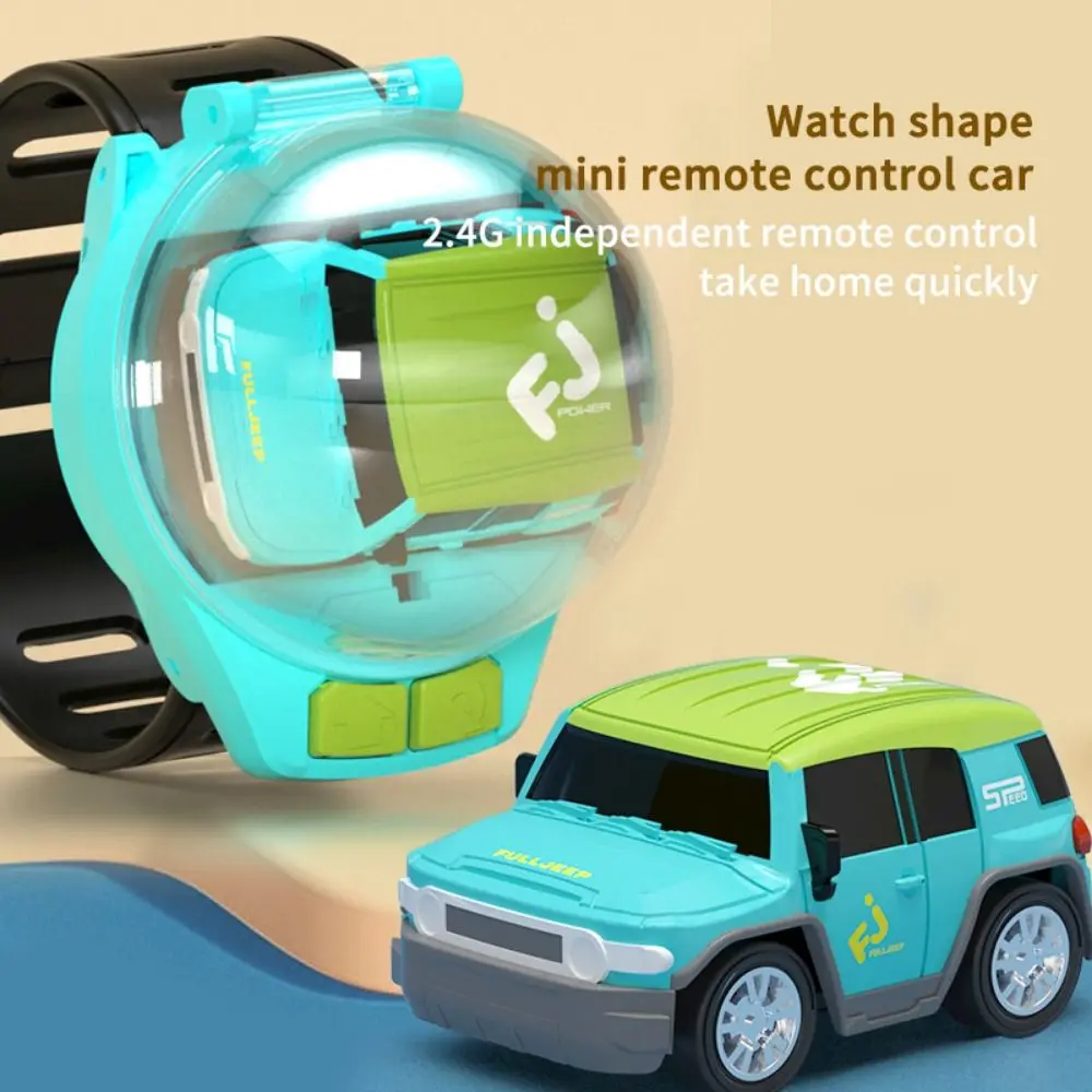 Funny 2.4 GHz Remote Control Car Alloy Material Cartoon Design Wireless Watch Car Children USB Charging RC Car Birthday Gift