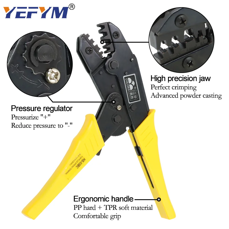 Crimping Tools HS-03BC Pliers For 2.8/4.8/6.3/Open bare/Tube/Coaxial cable/cap/Insulation Terminals Connector Electrical Clamp