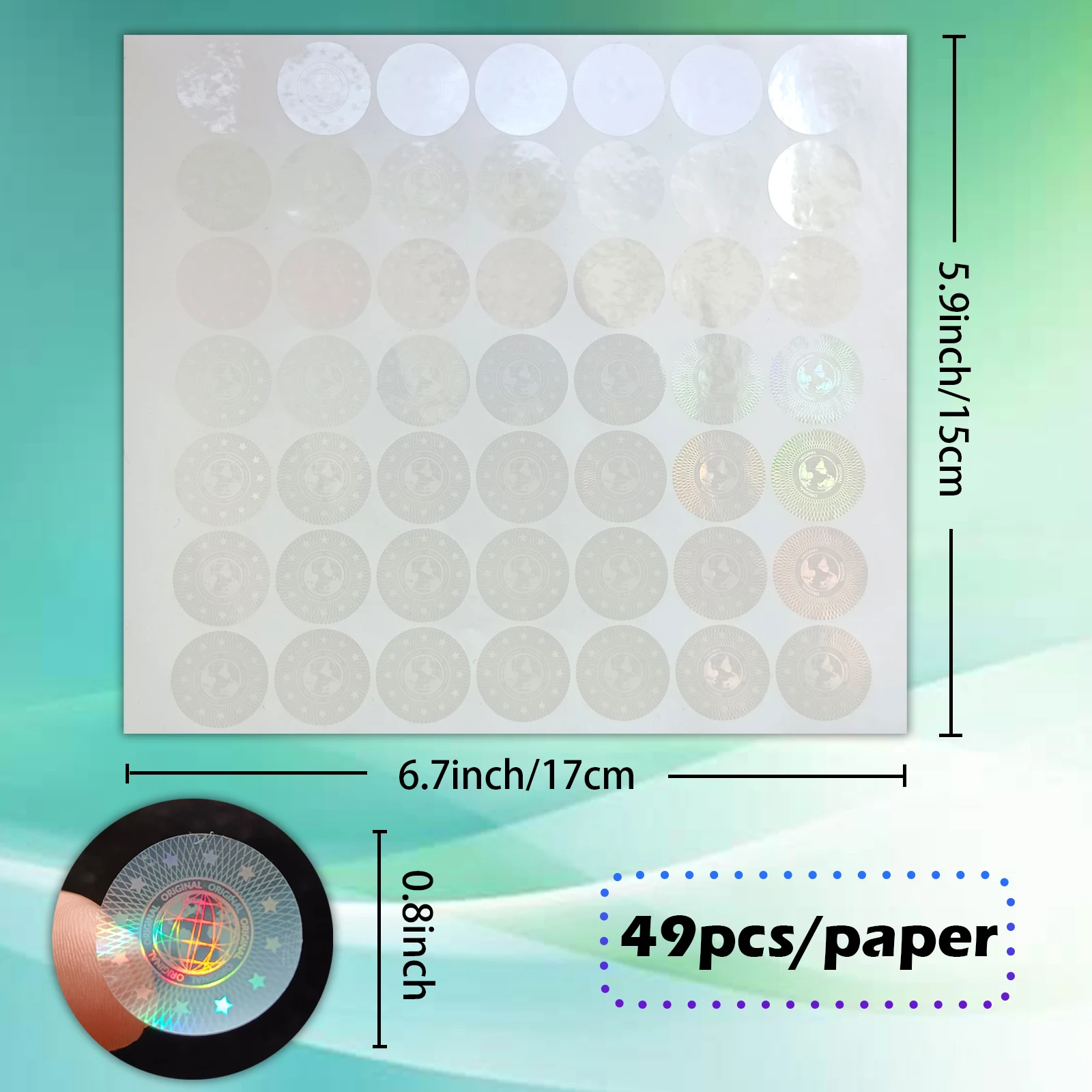 Runde Transparente Aufkleber Manipulationssichere Etiketten Hochsicherheitsaufkleber Void-Etikett Garantiesiegel Holographische Aufkleber 0,8 Zoll – Detail 4