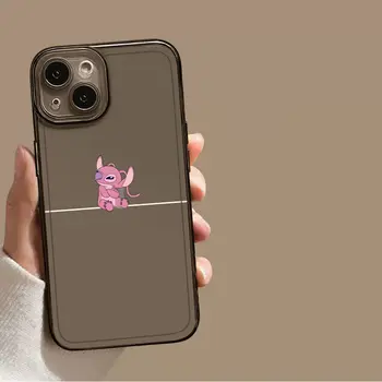Zábavné Disney Angel Stitch kawaii pár pouzdro na telefon pro iPhone 16 15 14 12 11 Pro MAX XS XR 7 8 Plus kreslené pouzdro pro iPhone 13 Y2k 10 nejlepší prodej odpovídající pouzdra na telefon - №5