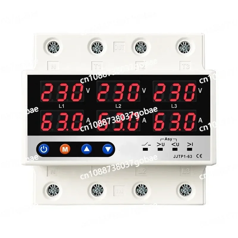 Three-phase Adjustable Digital Display Self-complex Over and Under Voltage Limited Viewership of Protector