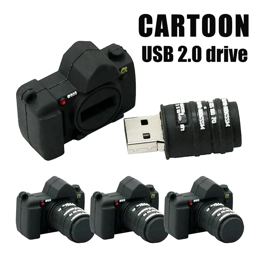 Clé USB de dessin animé 2.0 pour la photographie, lecteur flash, modèle d'appareil photo, 4 Go, 8 Go, 16 Go, 32 Go, 64 Go, 128 Go