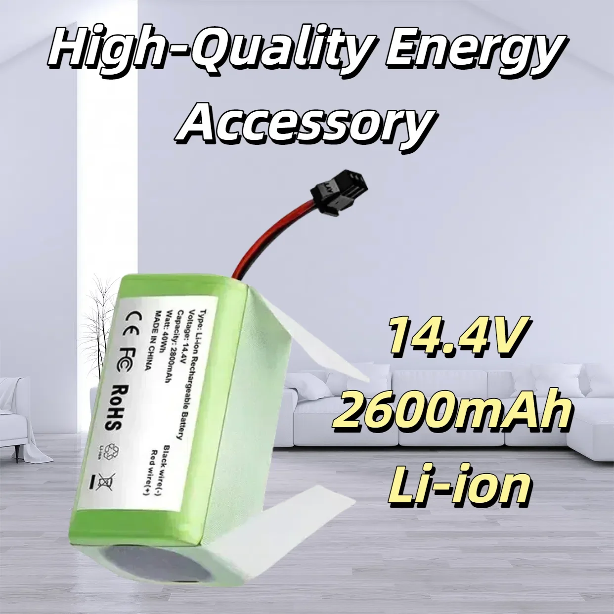 

14.4V2600mAh Li-ion Rechargeable Battery for Conga Excellent,Deebot N79S/N79,Tesvor X500,Robovac11,High-Quality Energy Accessory