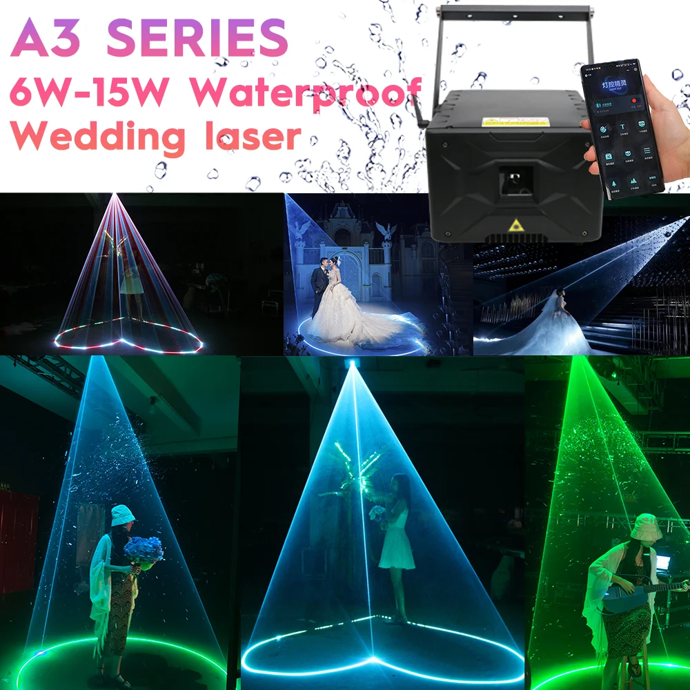 High power 15W RGB Animation Laser App Control Suitable for Stage Wedding Music Festival T Show Dj Disco