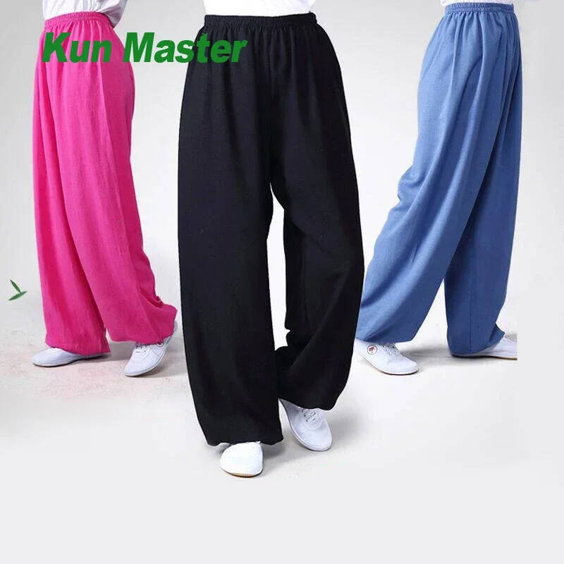 Kung Fu Pants Wushu Pants Bloomers Yoga Tai Chi Pants Wing Chun Wide Leg Light And Smooth Elastic Waist New 2024 Multicolour