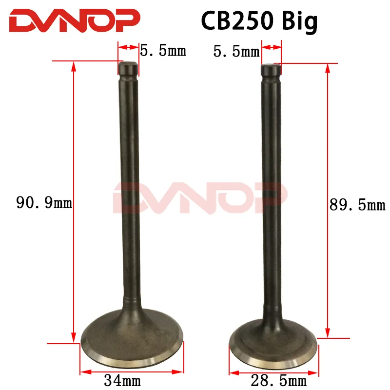 For Zongshen CB250 CBB250 CQR250 Motorcycle Engine Valve Intake Exhaust Kayo T4 Off Road Dirt Bike Engine Spare Parts