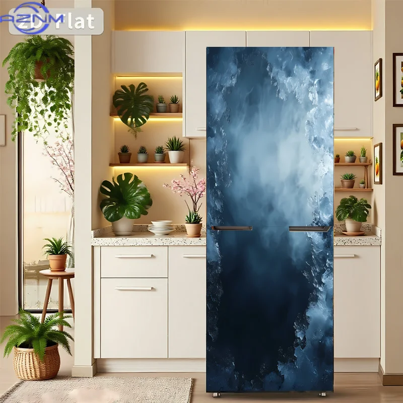1pcs Refrigerator Stickers, Frosted Crackle Pattern Decals, Suitable for Refrigerator Surface Decoration, Kitchen and Wardrobe