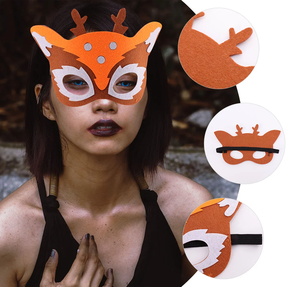 8 pezzi maschera da festa maschere in feltro animale per cosplay novità panno di Halloween bambino adorabile